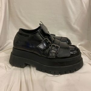 Bershka Faux Leather Chunky Loafers